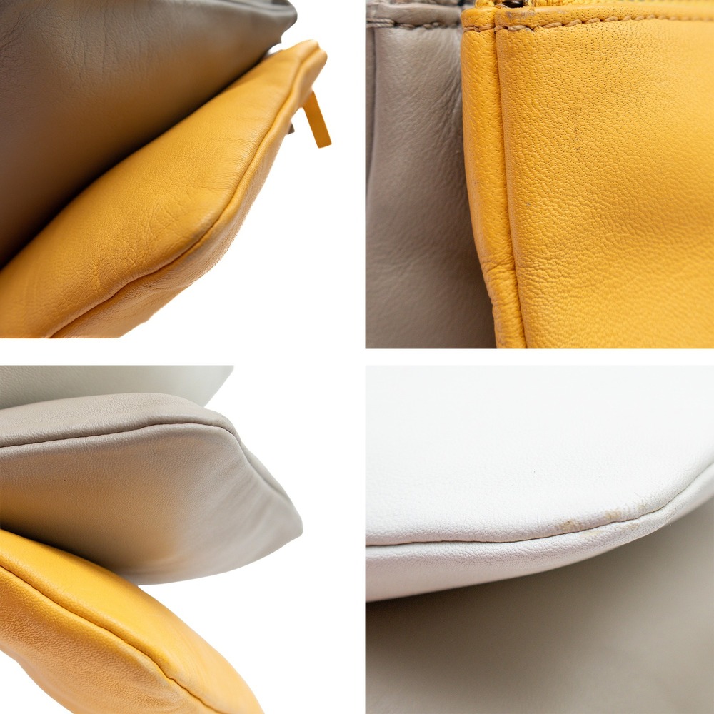 CELINE Trio Crossbody Bag Tri-Color Yellow White Taupe Leather Phoebe Philo - Picture 7 of 7